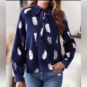 Feather Print Blouse